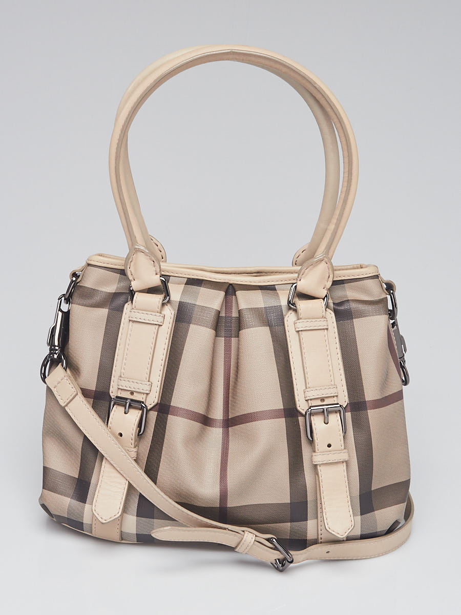 Burberry Smoked Check Coated Canvas Small Northfield Bag