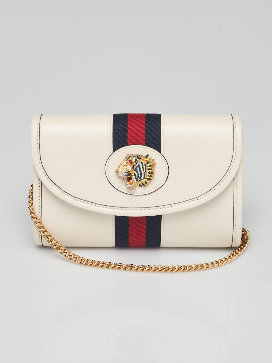 Gucci White Leather Rajah Mini Crossbody Bag
