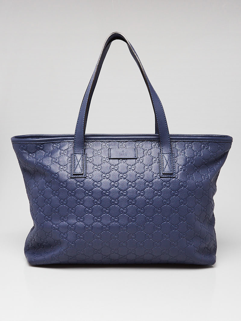 Gucci Blue Guccissima Leather Medium Tote Bag