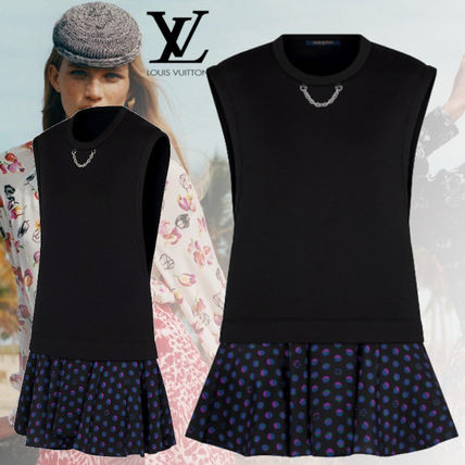 Louis Vuitton 2020 21AW Crew Neck Flower Patterns Dots Casual Style Silk Nylon 1A83NT 