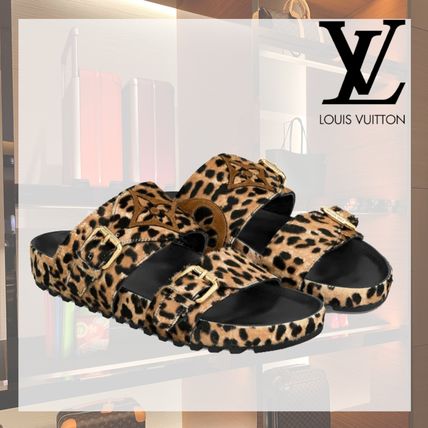 Louis Vuitton 2019 20AW Monogram Leopard Patterns Leather Sandals 1A5N29