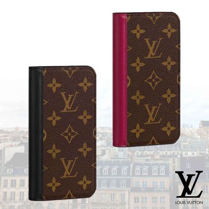 Louis Vuitton MONOGRAM Monogram Unisex Blended Fabrics Leather Logo iPhone 11 M69678 M69577 