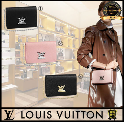 Louis Vuitton EPI Chain Plain Leather Chain Wallet Logo Long Wallets 