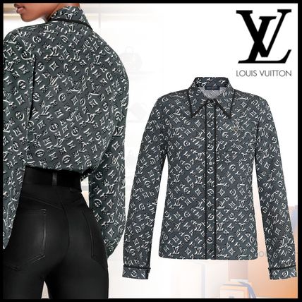 Louis Vuitton MONOGRAM 2020 SS Monogram Unisex Silk Long Sleeves Party Style Office Style 1A639I 1A639H 1A639G 1A639F 1A639E 1A639D 