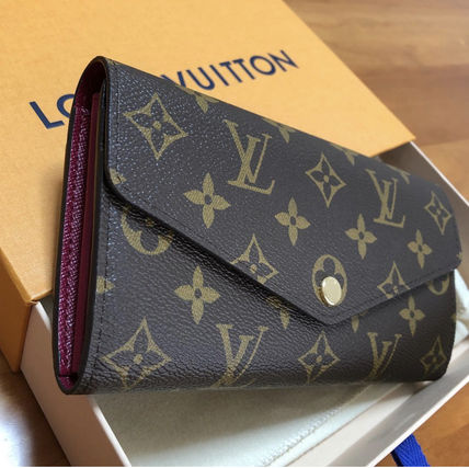 Louis Vuitton PORTEFEUILLE SARAH 2020 SS Monogram Calfskin Blended Fabrics Leather Logo Long Wallets M60531 M62236 M62234 M62235 