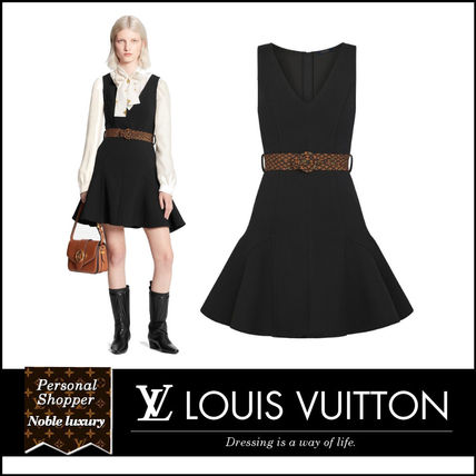 Louis Vuitton 2020 21AW Monogram Wool Silk Sleeveless V Neck Plain Cotton 