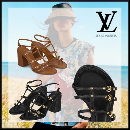 Louis Vuitton 2020 SS Casual Style Plain Leather Block Heels Party Style 1A869U 1A869F 