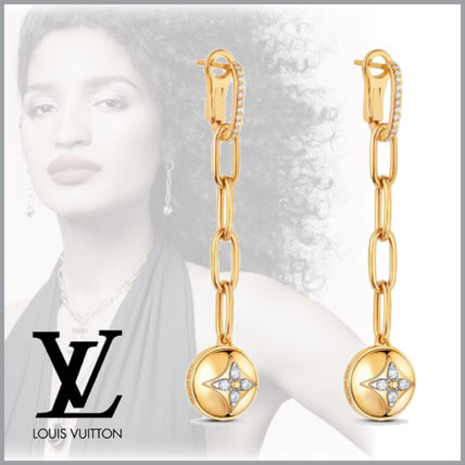 Louis Vuitton 2020 SS B Blossom Earrings Yellow Gold White Gold And Diamonds Q96789 