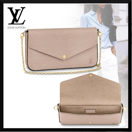 Louis Vuitton Leather Logo Clutches M68758 