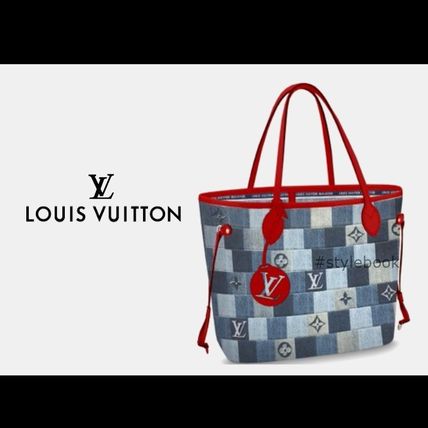 Louis Vuitton 2019 20AW Casual Style Canvas Denim A4 Logo Totes 