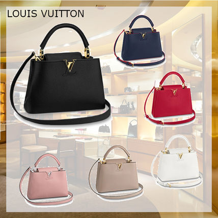 Louis Vuitton CAPUCINES Casual Style Calfskin Blended Fabrics 2WAY Leather M94635 M94634 M52693 M52689 M55832 M94755 