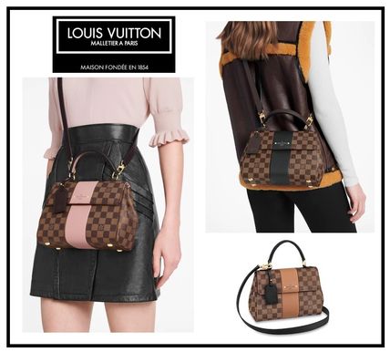 Louis Vuitton DAMIER Monogram Casual Style Canvas Street Style Leather 