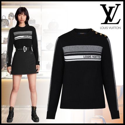 Louis Vuitton 2019 20AW Crew Neck Stripes Casual Style Cashmere Long Sleeves Medium 1A5QLD 1A5QLC 1A5QLB 1A5QLA 1A5QL9 1A5QL8 1A5QL7 
