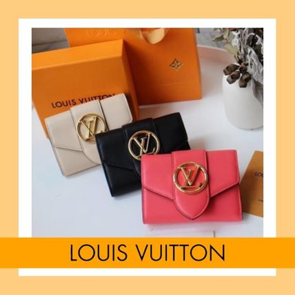 Louis Vuitton PONT NEUF 2020 21AW Bi color Plain Leather Folding Wallet Small Wallet Logo M69176 M69177 M69175 
