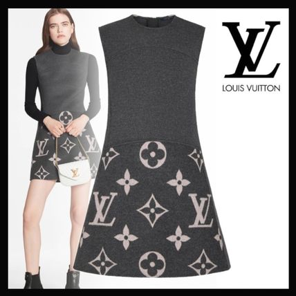 Louis Vuitton 2020 21AW Short Wool Silk Sleeveless Office Style Elegant Style Logo 1A82LC 