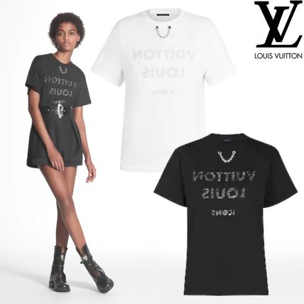 Louis Vuitton Crew Neck Short Unisex Blended Fabrics Street Style Chain 1A61L7 1A5TRN 