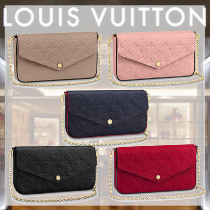 Louis Vuitton MONOGRAM EMPREINTE 2020 SS Monogram Chain Plain Leather Chain Wallet Logo Long Wallets M63700 M64064 M64099 M67856 M68697 