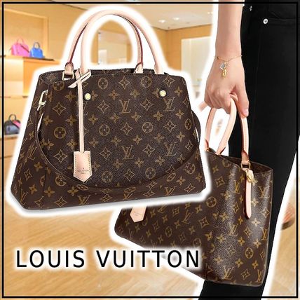 Louis Vuitton MONTAIGNE MM brown handbags M41056 