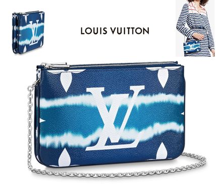 Louis Vuitton MONOGRAM Unisex Calfskin Collaboration Chain Wallet Logo Long Wallets 
