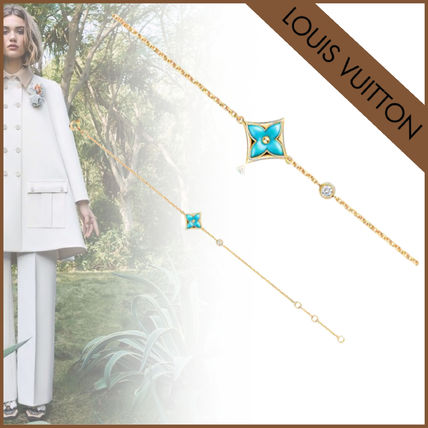 Louis Vuitton Casual Style Flower Party Style 18K Gold Office Style TURQUOISE AND DIAMOND YELLOW GOLD BRACELET Q95547 STAR COLOR BLOSSOM BB 
