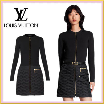 Louis Vuitton Crew Neck Plain Dresses 1A5TT9 