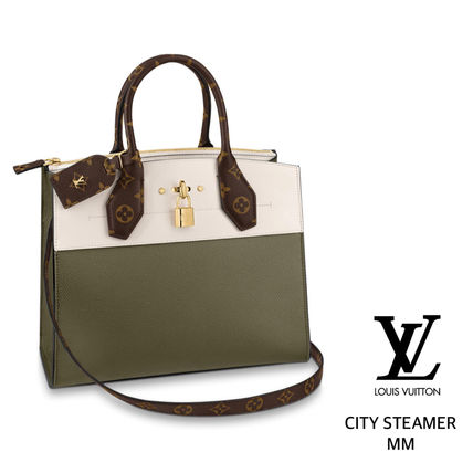 Louis Vuitton CITY STEAMER Casual Style 2WAY Plain Leather Party Style Office Style 