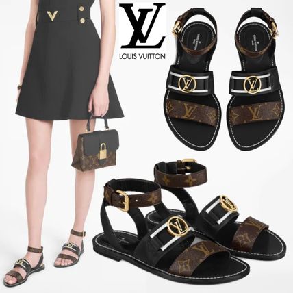 Louis Vuitton 2020 SS Monogram Open Toe Round Toe Casual Style Unisex 1A677Z 