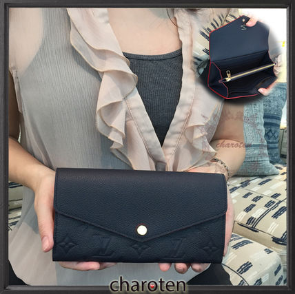 Louis Vuitton PORTEFEUILLE SARAH 2017 SS Monogram Calfskin Bi color Long Wallets 