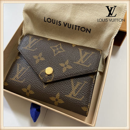 Louis Vuitton 2020 SS Monogram Calfskin Leather Logo Folding Wallets M62472 