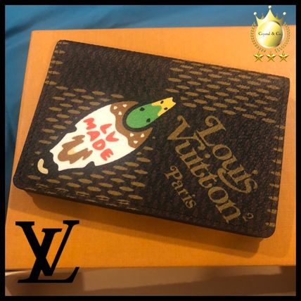 Louis Vuitton DAMIER 2020 SS Collaboration Leather Folding Wallet Small Wallet 