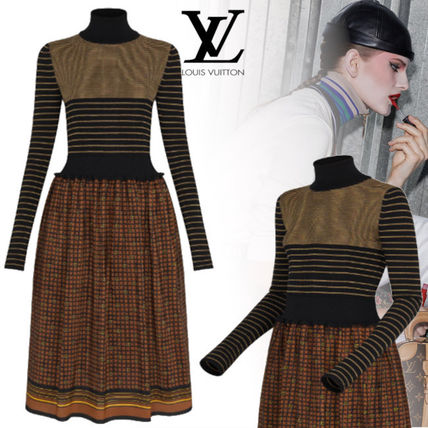 Louis Vuitton 2020 21AW Graphic Turtleneck Midi Dress 1A835Q 