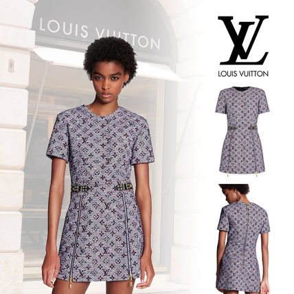 Louis Vuitton MONOGRAM Crew Neck Short Monogram Short Sleeves Dresses 1A60ZV 