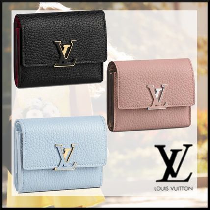 Louis Vuitton 2020 SS Unisex Calfskin Bi color Plain Leather Folding Wallet Logo M69061 M68587 M68588 