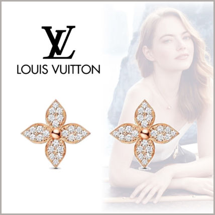 Louis Vuitton 2020 SS Star Blossom Ear Studs Pink Gold And Diamonds Q96606 