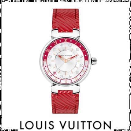 Louis Vuitton 2020 SS Casual Style Leather Round Party Style Quartz Watches 