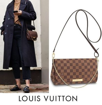 Louis Vuitton DAMIER 2WAY Leather Crossbody Shoulder Bags 
