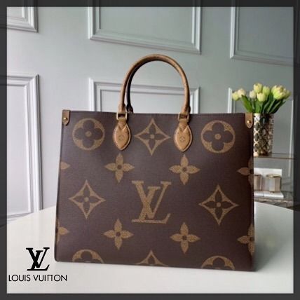 Louis Vuitton 2020 SS Monogram Unisex 2WAY Leather Logo Totes 