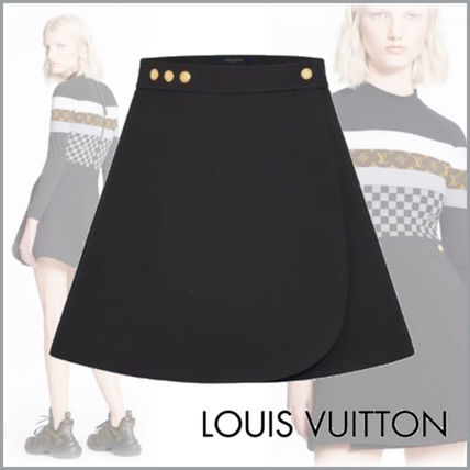 Louis Vuitton 2020 21AW Short Wool Silk Plain Logo Mini Skirts 1A82RF 1A82RE 1A82RD 1A82RC 1A82RB 