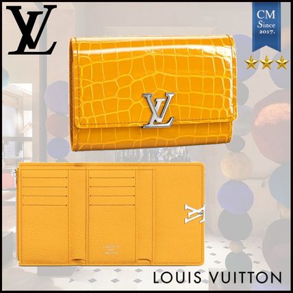 Louis Vuitton CAPUCINES 2020 SS Unisex Crocodile Leather Folding Wallet Small Wallet Logo 