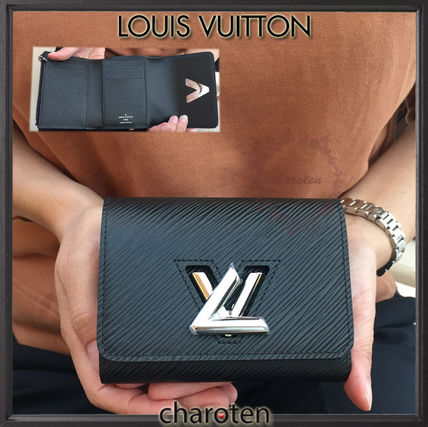Louis Vuitton EPI 2017 18AW Unisex Calfskin Plain Folding Wallet Folding Wallets 