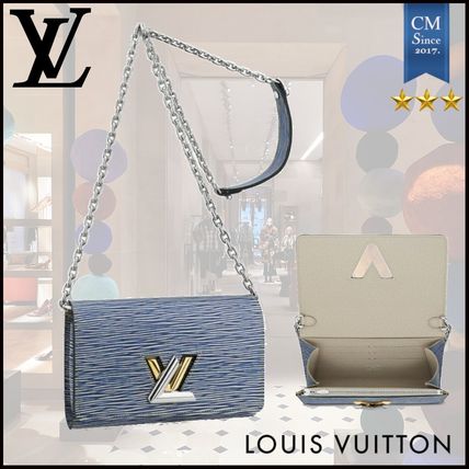 Louis Vuitton TWIST 2020 SS Denim Chain Leather Crossbody Logo Shoulder Bags 