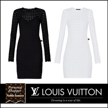 Louis Vuitton 2020 21AW Tight Blended Fabrics Long Sleeves Plain Party Style Lace 
