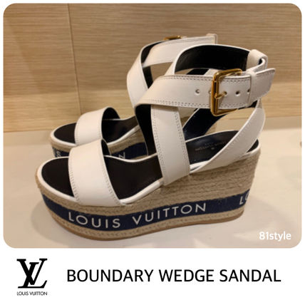 Louis Vuitton Open Toe Casual Style Street Style Plain Elegant Style Logo 
