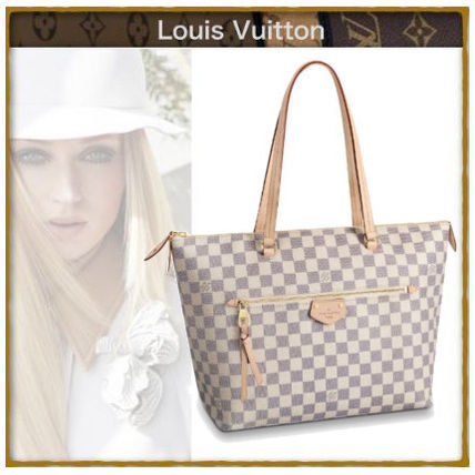 Louis Vuitton DAMIER AZUR Leather Totes N44040 
