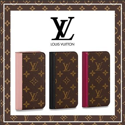 Louis Vuitton Monogram Leather iPhone X iPhone XS Logo Smart Phone Cases 
