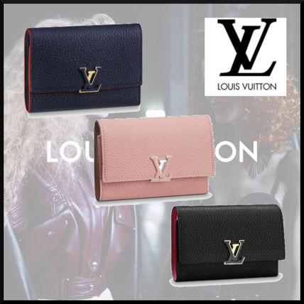 Louis Vuitton CAPUCINES 2019 SS Plain Folding Wallet Logo Long Wallets M62157 M63741 M62156 