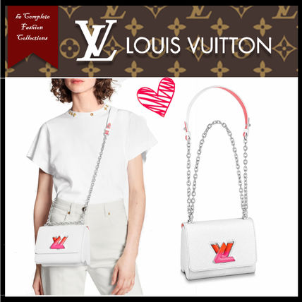 Louis Vuitton TWIST 2020 SS Chain Plain Leather Crossbody Logo Shoulder Bags M56108 