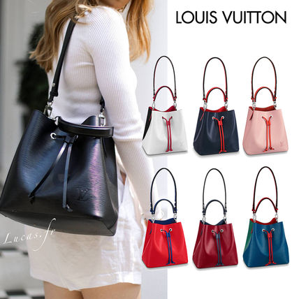 Louis Vuitton NEONOE Casual Style 2WAY Plain Leather Elegant Style Crossbody 
