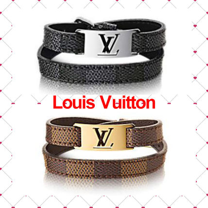 Louis Vuitton DAMIER 2019 SS Casual Style Unisex Street Style Leather Bracelets 