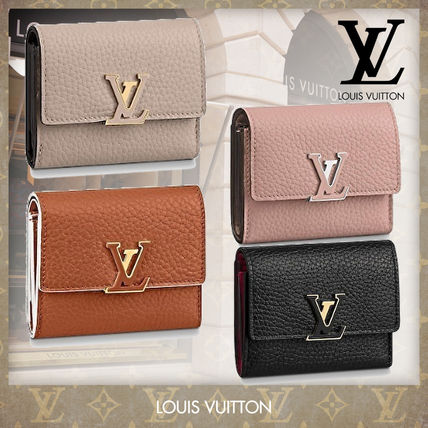 Louis Vuitton CAPUCINES Calfskin Blended Fabrics Plain Leather Folding Wallet M68587 M68588 M68803 M68747 